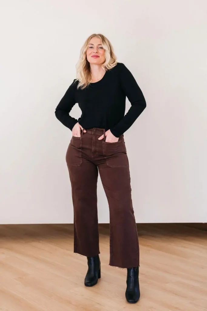 Brown Jeans With Boots Fashion