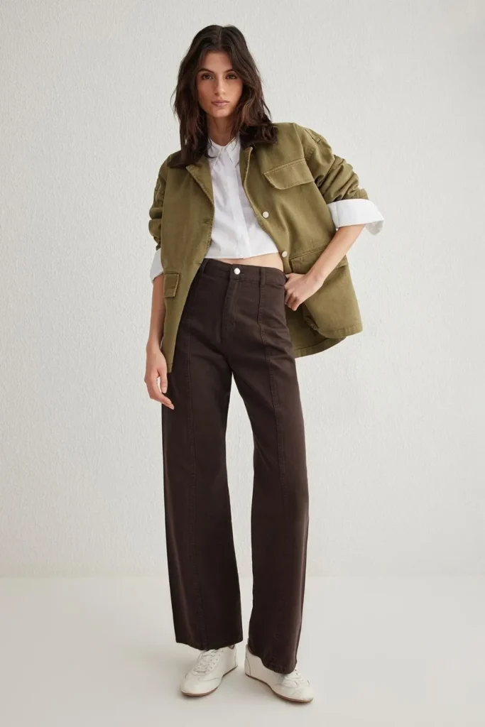 Brown Jeans With Burgundy or Olive