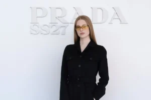 Hunter Schafer Showcases Prada’s Milano 63 Skirts in Sleek New Look Hunter Schafer Prada look