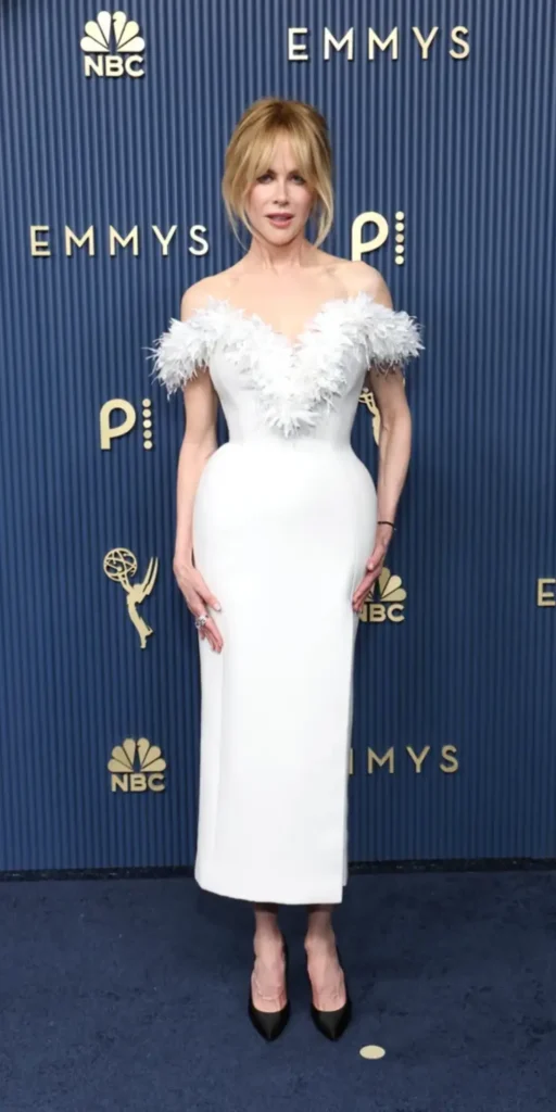 Nicole Kidman wearing a white Chanel dress at the 2026 Emmy Awards