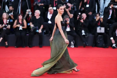 Nina Dobrev Goes Vintage in Archival Armani Privé at Venice Film Festival Nina Dobrev Archival Armani Privé Gown