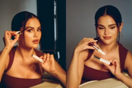 Selena Gomez Showcases Rare Beauty’s Jumbo Brow Harmony Brow Gel Selena Gomez Rare Beauty brow gel