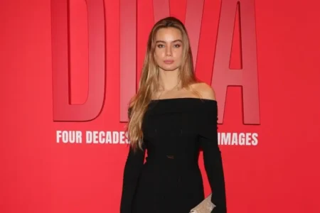 Garance Authié to Represent France at Miss Universe 2026 After Controversy Garance Authié wearing a black off-the-shoulder dress at a red carpet event.