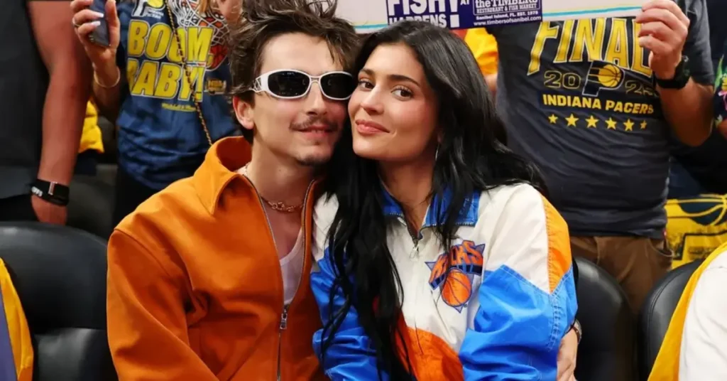 Kylie Jenner and Timothée Chalamet supporting each other's