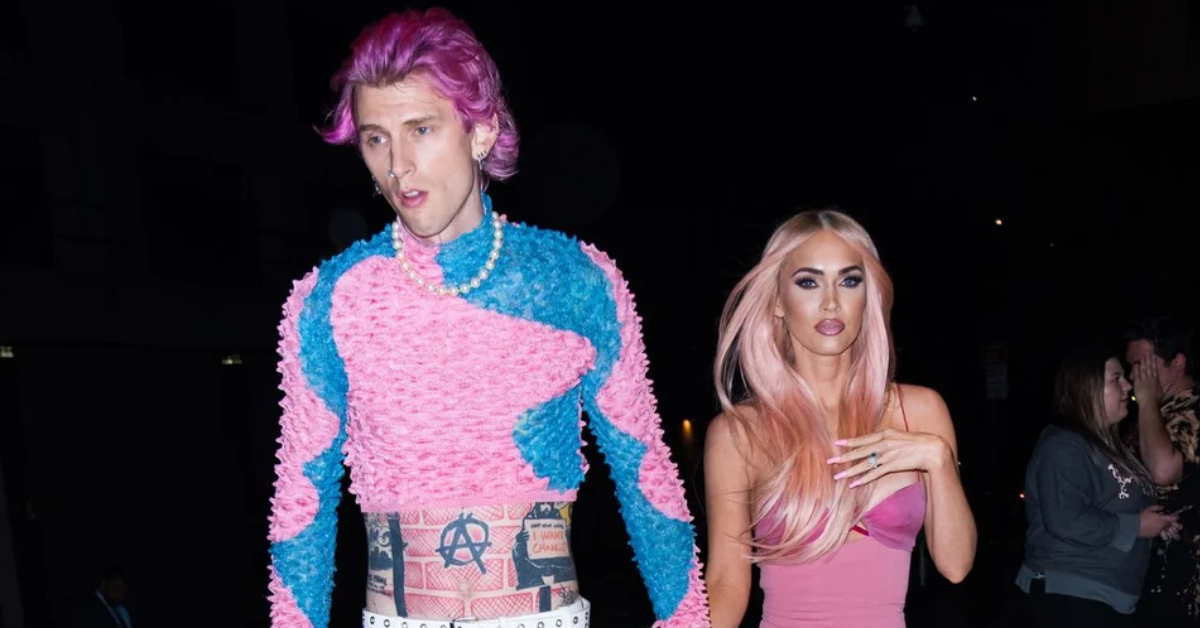 Machine Gun Kelly and Megan Fox holding hands while walking in New York City on June 27, 2022