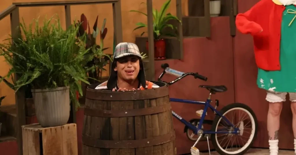Marcello Hernández performing during the “El Chavo Del Ocho” sketch on Saturday Night Live.